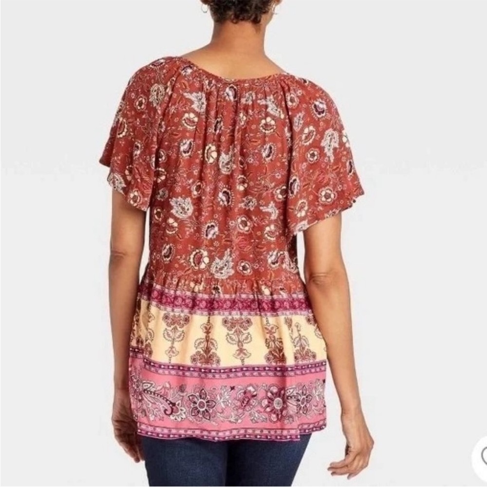 KNOX ROSE BABYDOLL VNECK TOP - Picture 3 of 9